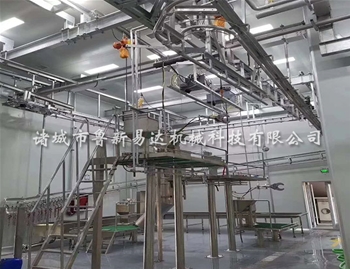 牛悬挂剥皮流水线