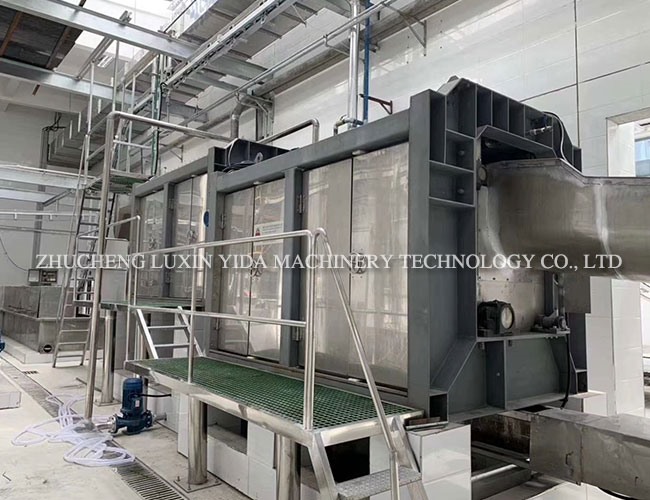 Pig slaughtering and cleaning line