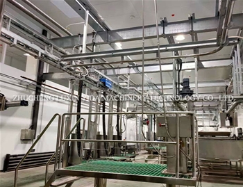 Cattle slaughtering and bleeding line